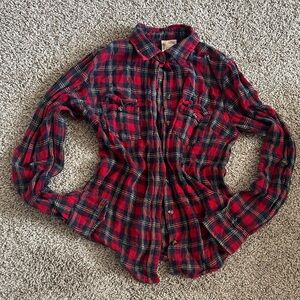 J. Crew Red and Black Plaid Shirt